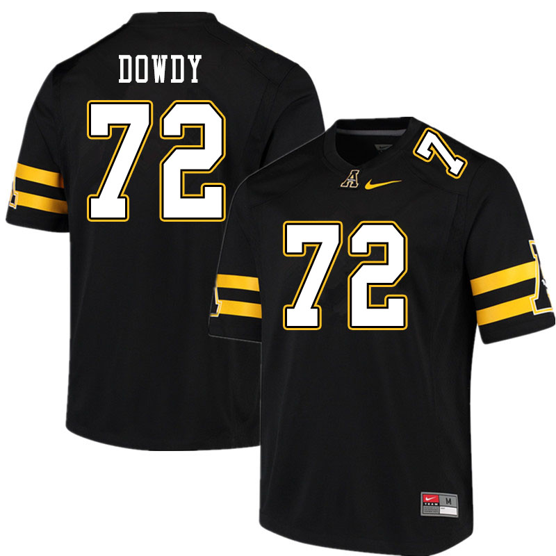 Men #72 Larry Dowdy Appalachian State Mountaineers College Football Jerseys Sale-Black - Click Image to Close